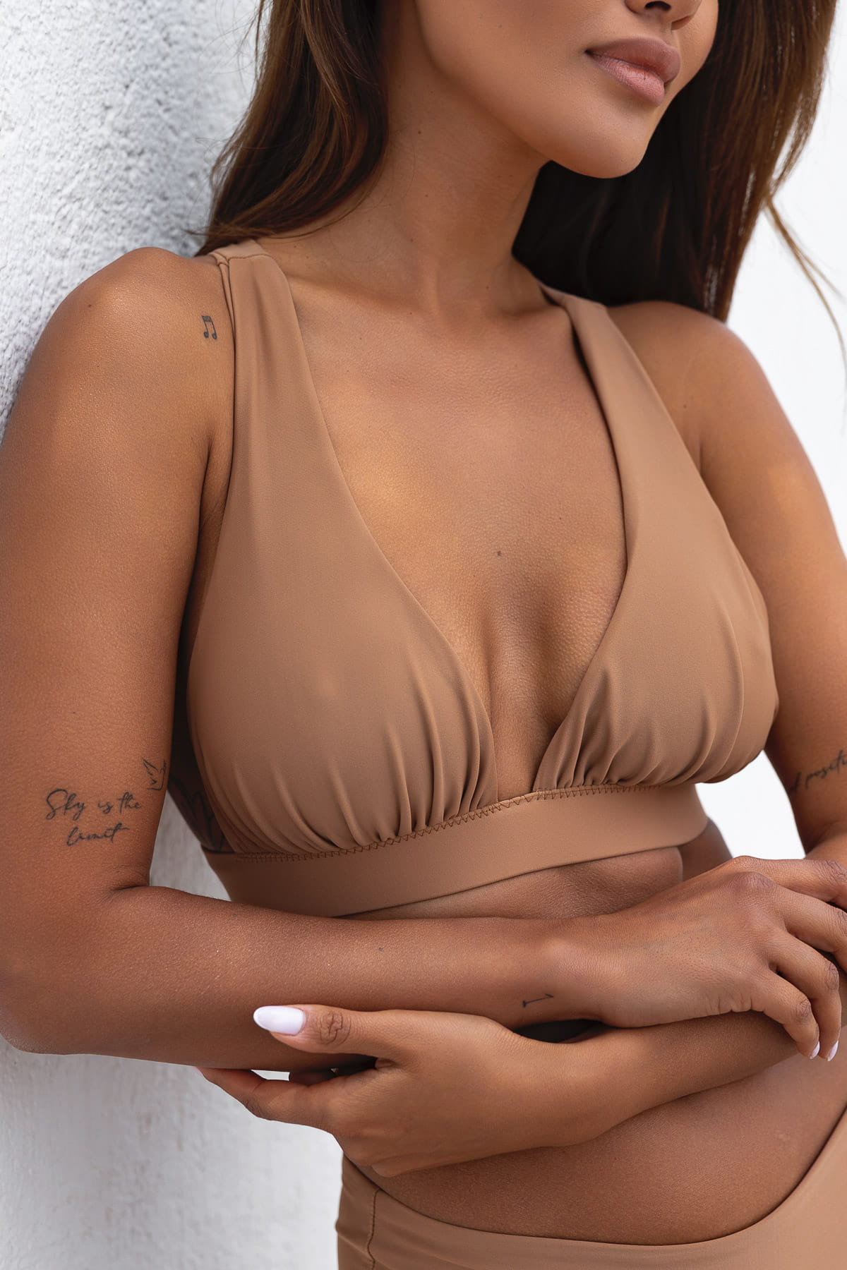 Guapa Nude - góra od bikini na duży biust wiązana na plecach cielisty