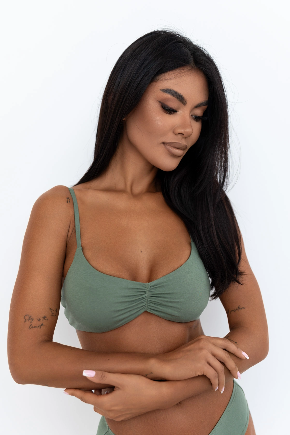 Suave Soft Bra  Sage - biustonosz miękki bawełniany zielony